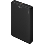 Goobay Traadita Power Bank akumulator 70183, 10000 mAh, USB-C, must, traadita laadimine, kiire laadimise tehnoloogia