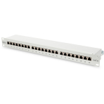 Digitus Patch Paneel DN-91624S, 48.2 x 4.4 x 10.9 cm, 24 x RJ45, 7.7 kg, 30N max, valge