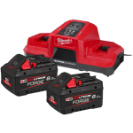 Milwaukee M18 FORGE aku- ja laadija komplekt M18 FORGENRG-802DBSC 4933498616, 2x8Ah, 18V, 18A, 2 pesa, kiirlaadija, Li-ion