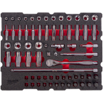 Milwaukee 4932501867 &frac14;" p&ouml;&ouml;rdpoliti ja otsikute komplekt, 68 tk, Packout vahtsisu, 90 hammast, 4&deg;