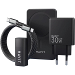 Havit laadimiskomplekt 2024 gift kit EU, 5000mAh, 2xUSB 2.0, 1xUSB 3.0, 2xUSB-C, 1m, LED-indikaator, ABS, must/hall