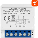 Avatto WSM16-W2 nutikas valgusl&uuml;liti, 2 kanalit, WiFi, TUYA, 100-240V, 10A, 100m, kompaktne
