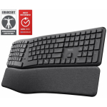 Trust Keyra ergonoomiline juhtmevaba klaviatuur 25459, RF+Bluetooth, QWERTY, 111 klahvi, randmetugi, laetav
