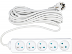 Pagarinātājs ar zemējumu 5 kontaktligzdām, VOREL, 72510, 5 m, 230 V, balts