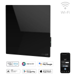 Tark premium-klassi infrapuna ja konvektsiooni seinak&uuml;ttekeha 500W 50&times;50&times;5 cm 5mm karastatud klaaspaneeliga LED-ekraaniga must AGH0012S Aeno