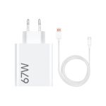 Kiirlaadija USB-A 67 W HyperCharge MDY-12-EH USB-A port 100&ndash;240 V kuni 67 W USB-C kaabel komplektis BHR9465EU Valge Xiaomi