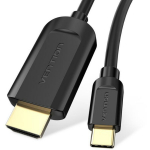 Vention Video kaabli adapter CGUBH 2m, USB Type-C, HDMI, 3840 x 2160, 30Hz, 3 kaitsekihti, must