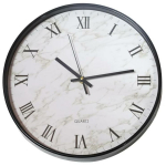 Besk seinakell 9121269, 30 cm, valge v&auml;rv, rooma numbrid, plastmass, 1 x AA patarei