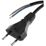 Emos Toitekaabel S19273, 3m, 2x0,75mm2, must, PVC, H03VVH2-F, 1 tk, riputatav