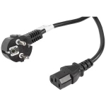 Lanberg CEE 7/7 kuni IEC 320 C13 toitekaabel CA-C13C-11CC-0100-BK, 10 m, 10 A, must, 90&deg; nurk