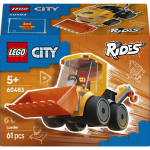 Lego Konstruktor 60483, 61 tk, kummirattad, laaduri &auml;mbers, ekskavaatori konks, junior minifiguur