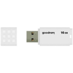 Goodram Pendrive UME2 16GB USB 2.0 UME2-0160W0R11, 16 GB, USB 2.0, 20 MB/s, 5 MB/s, valge, plastkorpus