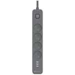Tracer Pikendus TRALIS47685, 5m, 4 pesa, 3x USB A, grafiit, l&uuml;liti, maandus