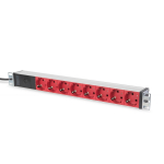 Digitus pikendus DN-95410-R, 8xCEE 7/7 10A, 250VAC, 2m, alumiinium, 1U, 35&deg; nurga all pistikud, 2x kinnitus