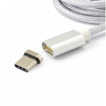 Sbox USB kaabel MAGNETIC-TYPEC, 1m, kuni 480 Mbit/s, h&otilde;bedane, punutud kate, nikli pistikud