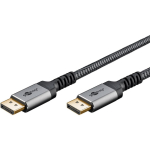 Goobay DisplayPort kaabel 65265, 2 m, 8K60Hz tugi, 4K240Hz tugi, kuni 32.4 Gbps, d&uuml;naamiline HDR, alumiiniumkorpus