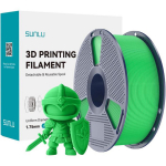 Sunlu PLA+ G, 1,75 mm, roheline, 1,23 g/cm&sup3;, 64 MPa, 86 MPa, 17%, 164 &deg;C, 3,5 kJ/m&sup2;, 54 &deg;C, 53 &deg;C