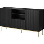 PAFOS chest of drawers on golden steel frame 150x40x90 cm matte black