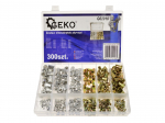 Geko N&ouml;&ouml;pnutide komplekt 300tk, M3, M4, M5, M6, M8, M10, terasest ja alumiiniumist mutrid