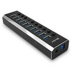 Lindy USB keskjaam 43370, 10 USB 3.0 porti, 5 Gbps, 36W v&otilde;imsus, l&uuml;liti iga pordi jaoks