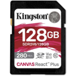 Kingston M&auml;lukaart SDR2V6/128GB, 128 GB, SDXC, UHS-II, U3, V60, lugemiskiirus 280 MB/s, kirjutamiskiirus 100 MB/s