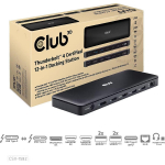 Club3D Thunderbolt 4 sertifitseeritud 12-in-1 dokk CSV-1582, 1xThunderbolt 4, 2xUSB3.2 Gen2 Type-A, 1xUSB3.2 Gen2 Type-C, 2xUSB2.0