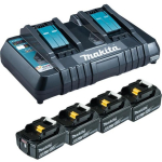 Makita Energiavarustuse komplekt 18V 6Ah, 199485-6, 4x aku BL1860B, 1x laadija DC18RD, Li-ion, 6.0 Ah