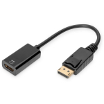 Digitus Adapterkaabel DisplayPort HDMI 0,2m AK-340415-002-S, 20cm, HDMI 2.0, 4K x 2K @ 60Hz, 8-kanal LPCM