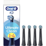Oral-B Vahetatavad hambaharja pead iO UltimateClean Black 4, 4 tk, must, kaldu 16&deg; harjased, v&auml;rvimuutuse indikaator