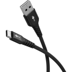 Goobay USB-C USB-A kaabel 74526, 1m, 60W, 480 Mbps, must, tekstiilpunutis, metallpistikud