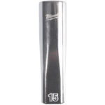Milwaukee 4932498836, 1/2" 12-tahuline pikem mutter, 15 mm, sisemine ruut, kroomitud
