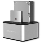Qoltec 50316 dokkimisjaam, 2x HDD/SSD, 2.5"/3.5" SATA, USB 3.0, 5Gb/s, kloonimine, alumiinium