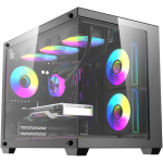 DarkFlash B275 PRO arvuti korpus, mini torn, 6 ventilaatorit, 270&deg; panoraamklaas, M-ATX/ITX, 410mm GPU, 160mm CPU, 9 ventilaatorit