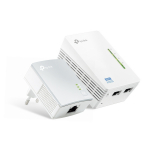 300Mbps AV600 Wi-Fi Powerline Extender Starter Kit, TP-Link, TL-WPA4220KIT, 600 Mbps, 10/100 Mbps, 2 Ethernet Ports, 300 m