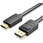 Vention video kaabli adapter HADBI, 3 m, DisplayPort, HDMI, 1080P@60Hz, sirge pistik, must, 1 tk.