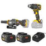 JCB JCB-18PKIT-4 Professional 18V t&ouml;&ouml;riistakomplekt l&ouml;&ouml;ktrell-kruvikeeraja 75Nm nurklihvija 125mm 2x5.0Ah akud 4.5A laadija