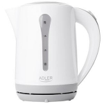 Adler | Kettle | AD 1244 | Standard | 2000 W | 2.5 L | Plastic | 360&deg; rotational base | White