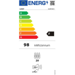 Candy Veinijahuti CCVB 30/1, 20 pudelit, energiatase F, 200-240 V, 39 dB, 1 uks, 6 riiulit, LED valgustus