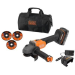 Black Decker Nurgas lihvija 115mm BCG6L8D1S-QW, 18V, 2.0Ah aku, laadija, 3 ketast