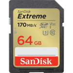 Sandisk M&auml;lukaart SDSDXV2-064G-GNCIN, 64 GB, 170 Mb/s, 80 Mb/s, UHS-I U3 Class 10 V30