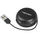 Natec USB keskjaam NHU-1330, 4xUSB A, USB 2.0, must, 4 porti, passiivne