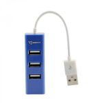 Sbox USB keskjaam H-204BL, 4 porti, 480 Mbit/s, 5 V, 0.5 A, sinine, ABS, Plug and Play, hot-swap