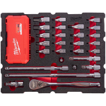 Milwaukee 4932501870 &frac12;" p&ouml;&ouml;rdpoliti ja otsikute komplekt, 67 tk, PACKOUT vahtsisu, 1/2"