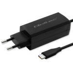 Qoltec 52420 90W GaN laadija, USB-C 3.1, 5-20V, 3-4.5A, 220-240V, 50-60Hz, 1.8m kaabel, must