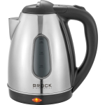 Brock WK 0601 SS elektriline veekeetja, 1,8 l, 1500 W, must/terasest, veetaseme indikaator, automaatne v&auml;ljal&uuml;litumine
