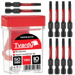 Ietekmes skrūvgrieža uzgaļi T20 50mm S2, Tvardy, T00178-50-10, 10 gab. komplekts