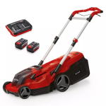 Bezvadu zāles pļāvējs RASARRO 36/38, EINHELL, 3413180, 2x4 Ah akumulatori, 38 cm grie&scaron;anas platums, 450 m&sup2; zālienam