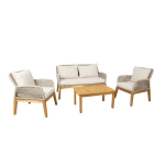 Dārza mēbeļu komplekts FLORIDA galds, dīvāns un 2 atzveltnes krēsli, bē&scaron;s 48503