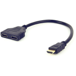 Gembird HDMI DUAL SPLITTER DSP-2PH4-04 1 x HDMI Type A (Male), 2 x HDMI Type A (Female), melns, CE, Plug and Play
