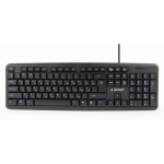Gembird Klaviatuur KB-U-103-RU 104 Klahvi, USB, Juhtmega, Must, QWERTY, 1.5 m Kaabel, Kontorikasutuseks